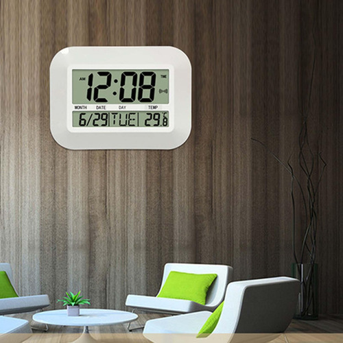 Práctico Gran Reloj De Pared Digital Silencioso Operado Por