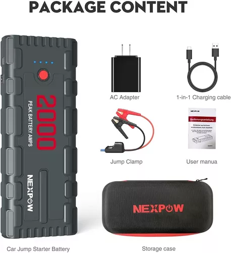 Arrancador de batería y power bank Nexpow G17 2000A