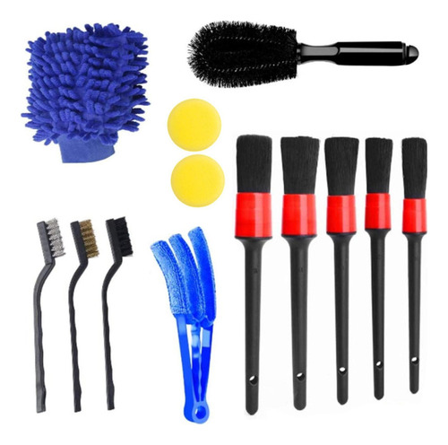 13x Kit De Lavado De Coches Accesorios Cepillos Multiusos