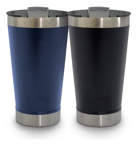 Copo Térmico Cerveja Chopp Café Com Tampa Abridor Inox 473ml