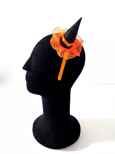 Fantasia Halloween Infantil Menina Bruxinha Bella Com Tiara Mini Chapéu