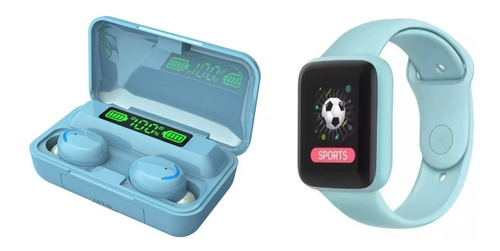 Audífonos F9 Base Carga + Reloj Inteligente Smart Watch D20
