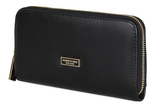 Billetera Mujer Goldy Negra Kenneth Cole