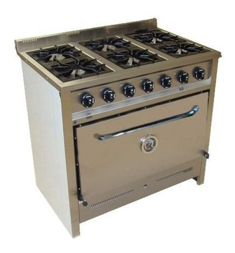 Cocina Gastroequip Inox - 90cm - Gas Envasado - 6 Hornallas