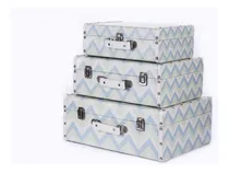 Comprar 3 Malas Maletas Organizadoras Chevron Lindas Vintage