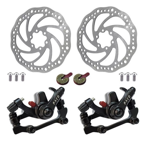 Kit Freio Disco 160mm Bike Cubo Aluminio Gta + Manete + Cabo