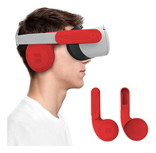 Auriculares De Silicona Para Oculus Quest 2 Vr (rojos)