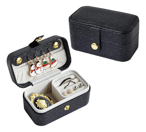 Alhajero Y Organizador De Joyas, Joyero Mini De Viaje Negro