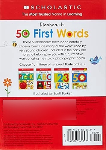 50 First Words Flashcards: Scholastic Early Learners (flashcards), De Scholastic. Editorial Cartwheel Books, Tapa Dura En Inglés