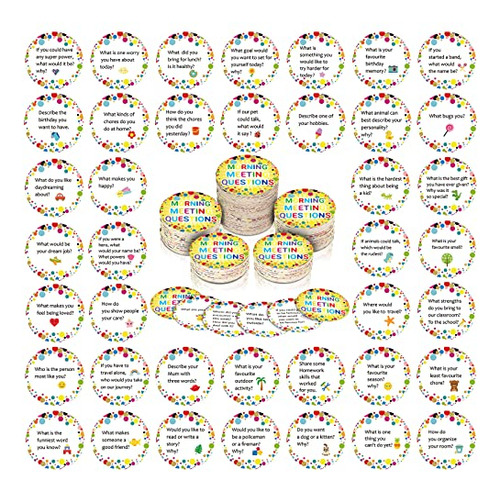 100 Piezas De Fichas De Reunión Matutina Preguntas Tar...