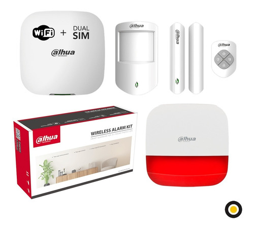 Kit Alarma Dahua Inalámbrica Hub Wifi/3g/4g+ Sirena Exterior