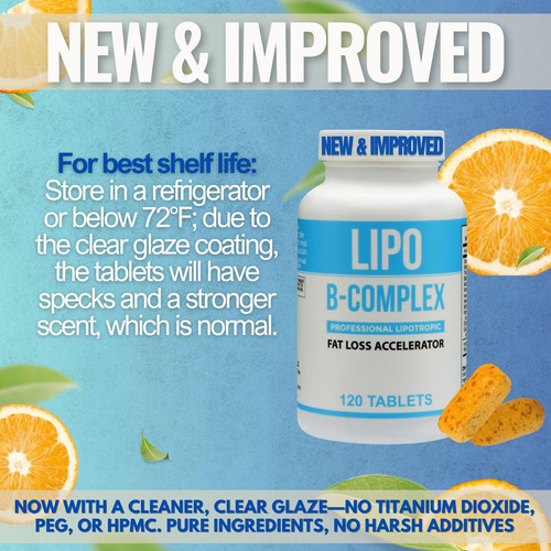 Lipo Bc Complejo B Fórmula Mejorada 120 Tabletas Limpias
