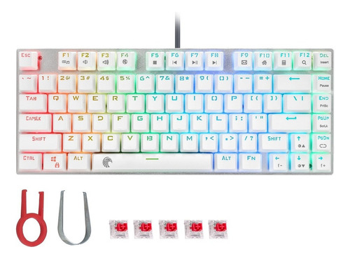 Teclado Gamer Mecánico Metal Eyooso De 81 Teclas Rgb Con Int