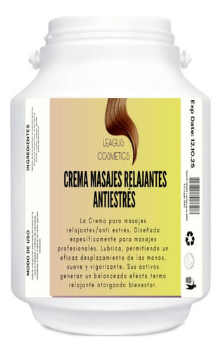 Crema Masajes  Relajantes Anti Estrés 5 Kilos 