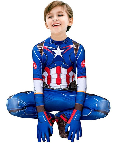 Capitan America Hombre Acero Disfraz Cosplay Halloween Traje