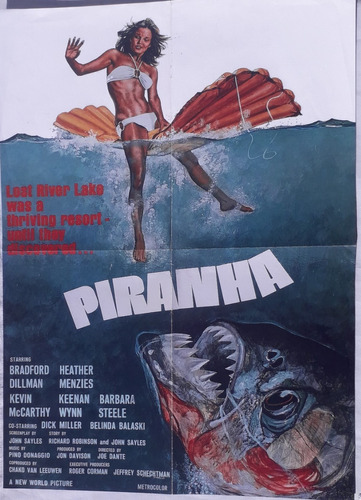 Poster Afiche Antiguo Pelicula * Piranha * * Glass*
