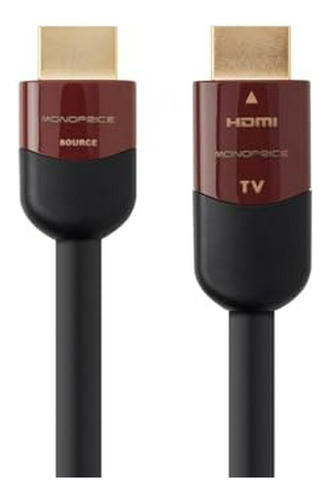 Cable Hdmi Activo Monoprice 4k@60hz, Hdr - 60 Pies, Negro