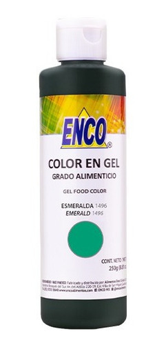 Color Comestible Gel Enco Verde Esmeralda 250 Grs 1496-250