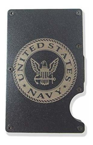 Usn Armada Grabado Metal Rfid Bloqueo De La Cartera 5hhbl