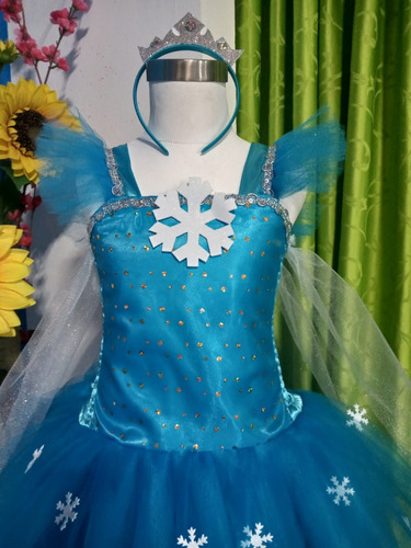 Disfraz Cosplay Vestido Tutù Elsa Frozen (alta Calidad) Turquesa 6