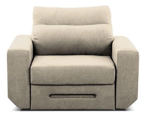 Sillón Sofa Cama 1 Cuerpo Reclinable Moderno - Verona Bayo Diseño De La Tela Eco Cuero