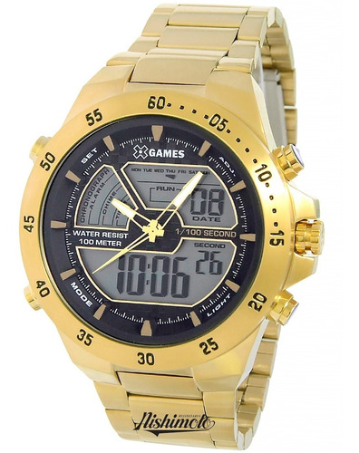 Relógio X-games Masculino Xmgsa004 Bxkx Dourado Oferta