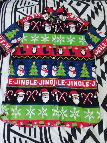 Camisa Manga Corta Navidad Jingle Christmas Forever 21 G Usa