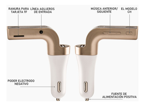 Transmisor Y Receptor De Coche Con Bluetooth Fm Mp3 Usb Pend