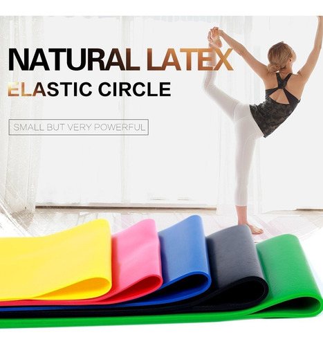 Imagen 4 de 8 de Kit 5 Bandas Elásticas Resistencia Circular Fitness Pilates