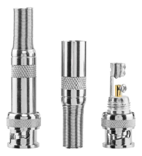 Kit C/50 Conectores Bnc Macho C/mola P/cabo 4mm , S30pb Cftv