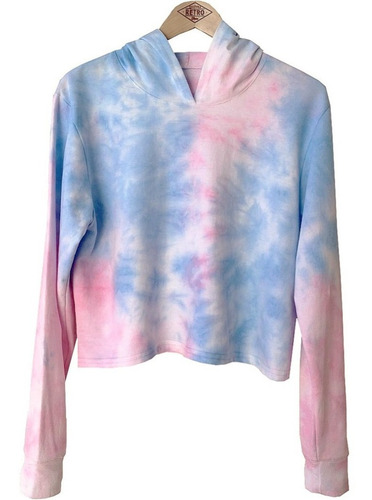 Sudadera Crop Top De Gran Tamaño Con Colores Tie Dye 