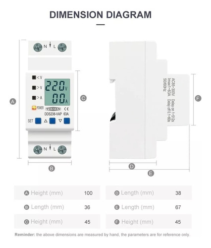 Relê Protetor Tensão Corrente Ac 63a 110v/220v C W