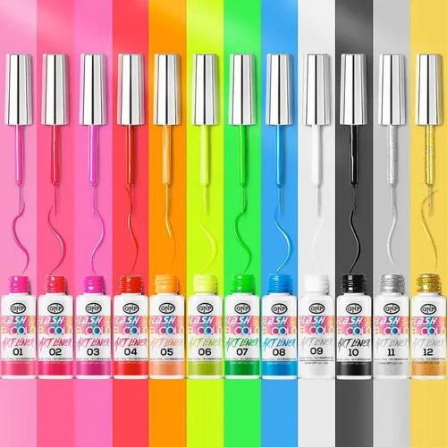 Esmalte De Arte Semipermente Gnp 8ml Con Pincel Fino Color 05 Art Liner