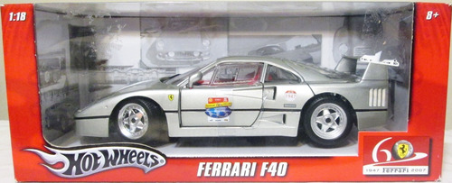 Hot Wheels 2007 - Ferrari F40 - Escala 1/18 - Mide 24 Cm.