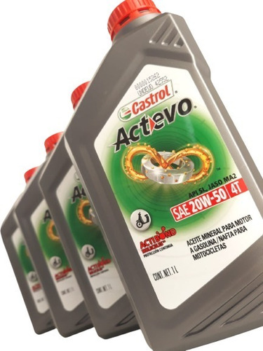 Aceite Mineral Castrol Actevo 20w50 4 T Lubricante Zona Sur