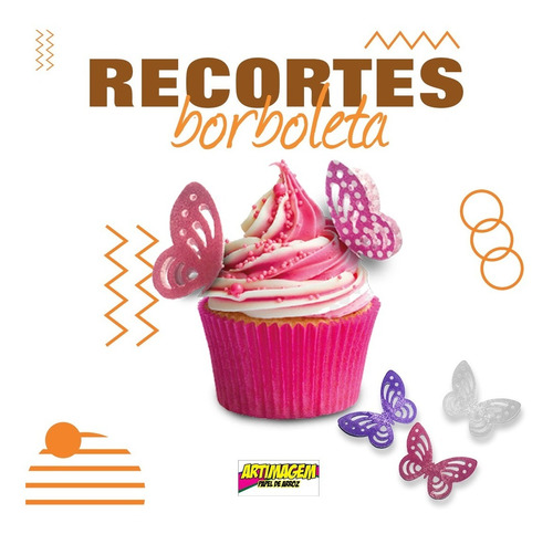 Borboleta Papel Arroz - Pacote Com 12 Unidades