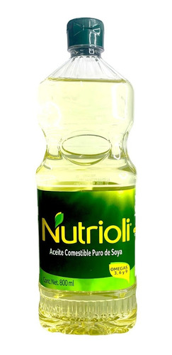 Aceite Puro De Soya Vegetal Nutrioli Botella 800 Ml