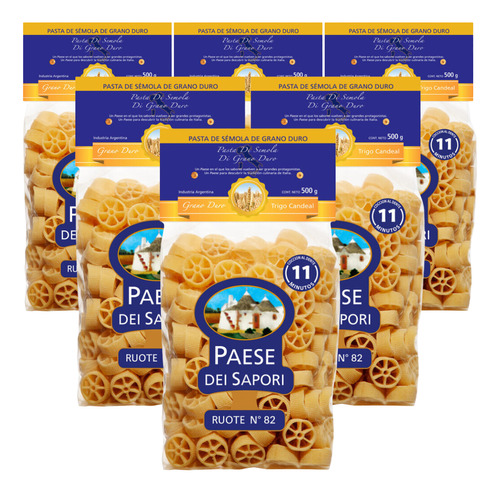 Fideos Ruote N°82 Paese Dei Sapori 500 Gr. Pack X6