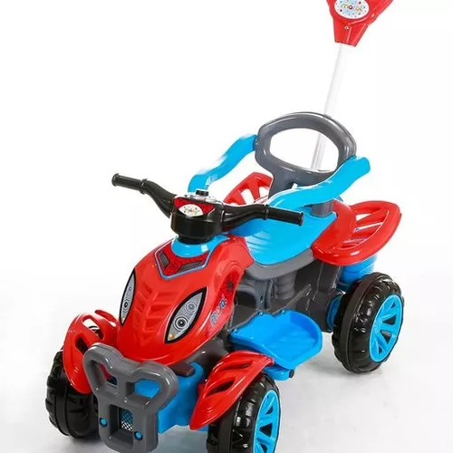 Moto infantil com empurrador do homem aranha