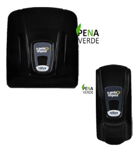 Imagem 1 de 6 de Toalheiro Nobre + Dispenser Sabonete Espuma 800 Ml - Preto