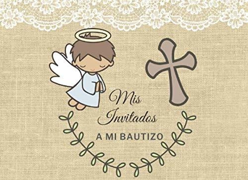 Mis Invitados A Mi Bautizo: Libro De Firmas Para Bautizo Par