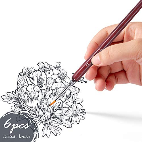 Pincel De Pintura Para Detalles, Kit De 6 Pinceles De Pintur