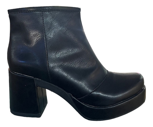 Botas Mujer Negro Taco Caña Baja Elastico Livianas Moda 2023