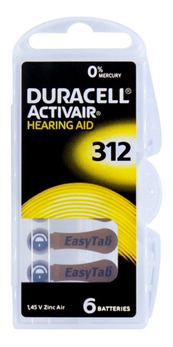 60 Pilhas Baterias Da 312 Pr41 Aparelho Auditivo - Duracell