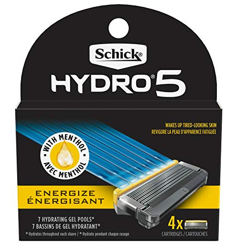 Schick Hydro 5 Sense Energize Razor Refills For Men, Qqnwe