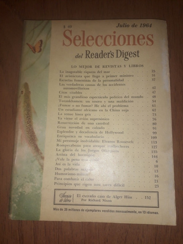 Revista Selecciones 1964 Tutankhamen Di Tella Avión Supersón