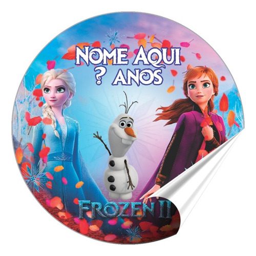 50 Adesivos Frozen 2 Rótulos Etiquetas 5x5 Cm