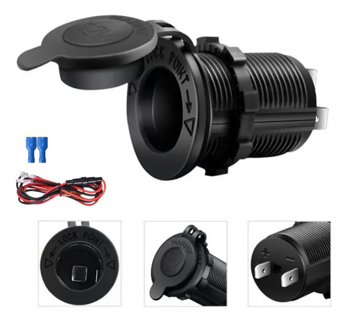 Kit Enchufe Toma 12v 24v Auto Bus Camión Embarcación Con Luz