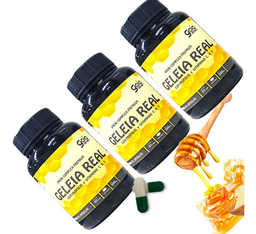 Imagem 6 de 8 de 3 Geleia Real Liofilizada E Propolis Fortalece A Imunidade
