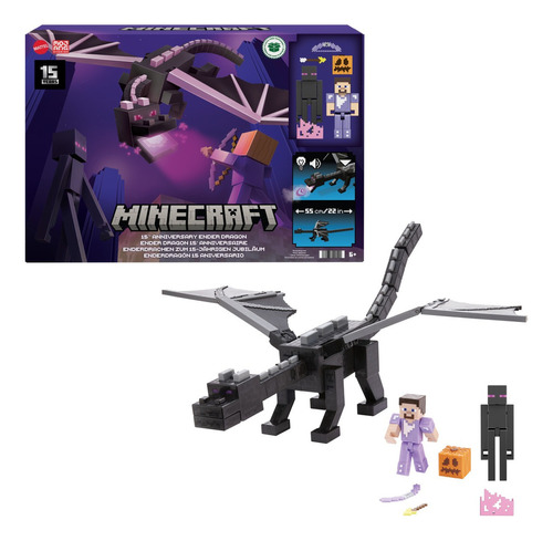 Minecraft Vanilla Figura Ender Dragon Edición 15 Aniversario